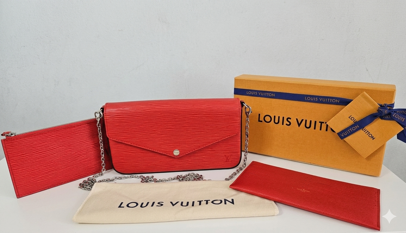 Louis Vuitton Félicie Pochette – Red Epi Leather