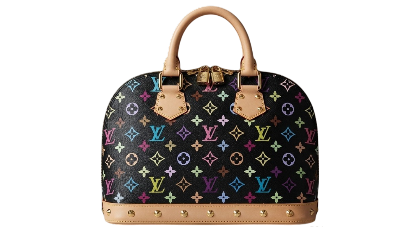 Louis Vuitton Alma PM, Black Multicolore in Black Monogram Multicolore Canvas, Vachetta Trim — sold from the Lux D'Oré archive